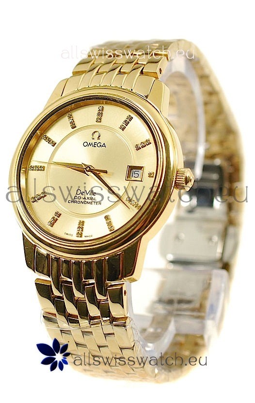 IMG_9085 Omega Co-Axial Deville Gold in Golden Dial Replica 2
