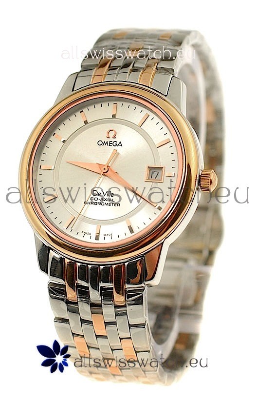 IMG_9085 Omega Co-Axial Deville Rose Gold in Rose Gold Stick Markers Replica 2