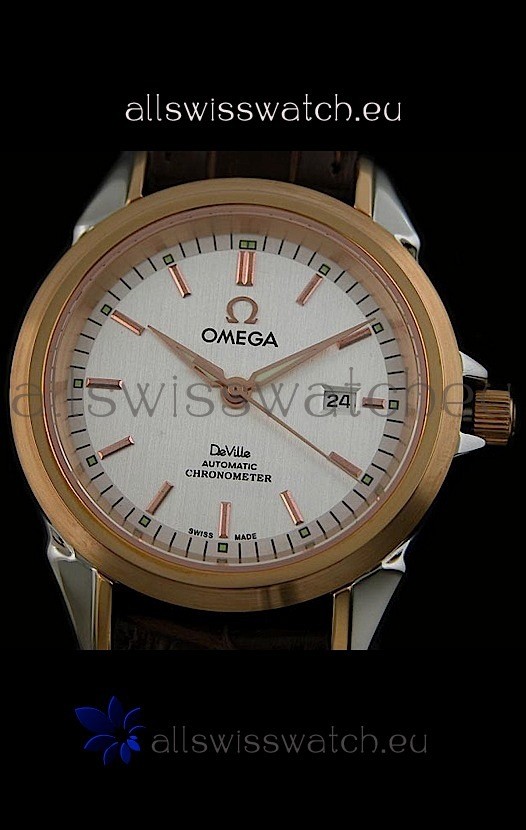 IMG_9085 Omega Deville Escapement Mechanical Rose Golden Replica 2