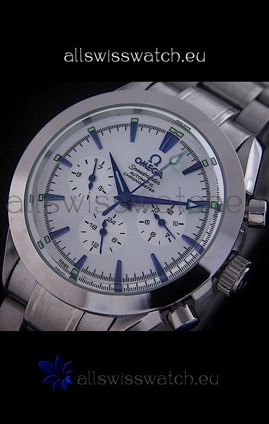 IMG_9085 Omega Speedmaster Automatic Chronometer in White Dial Replica 2