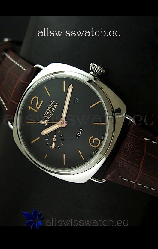 IMG_9085 Panerai Radiomir PAM421 GMT in Black Dial Replica 2