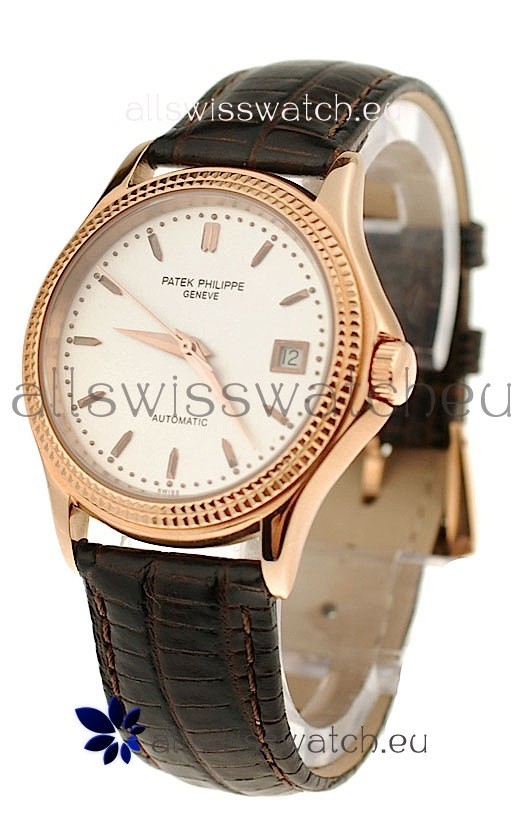 IMG_9085 Patek Philippe Geneve Pink Gold in White Dial Replica 2