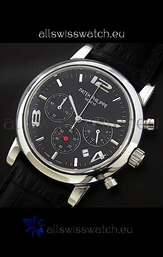 IMG_9085 Patek Philippe Perpetual Calender Steel in Black Dial Replica 2