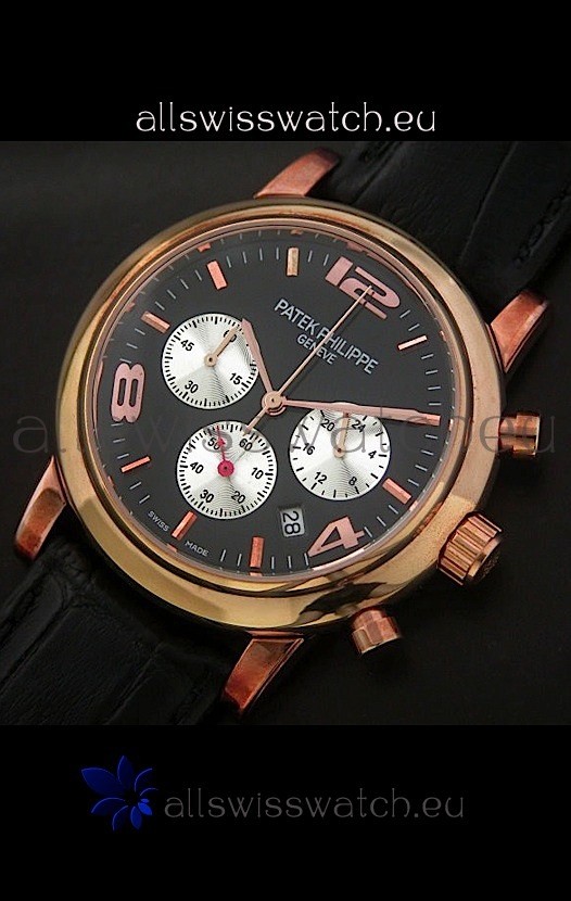 IMG_9085 Patek Philippe Perpetual Calender Steel in Rose Gold Casing Replica 2