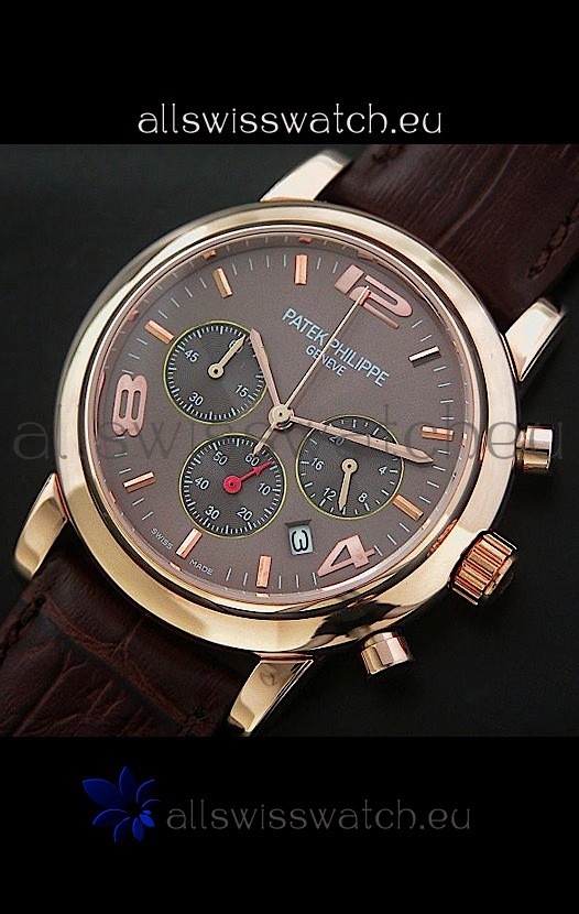 IMG_9085 Patek Philippe Perpetual Calender Steel in Brown Dial Replica 2