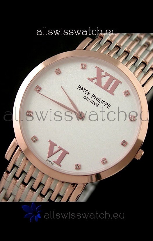 IMG_9085 Patek Philippe Geneve Men Rose Gold in White Dial Replica 2