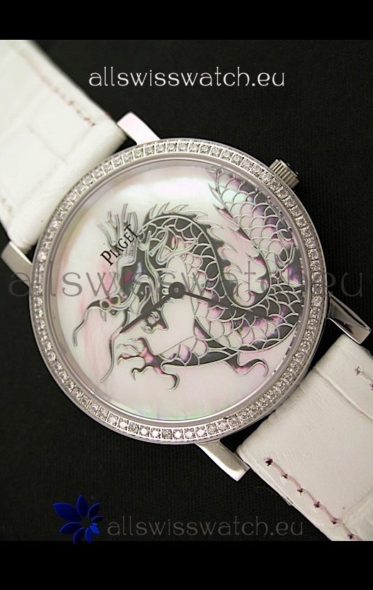 IMG_9085 Piaget Mecanique Dragon in White Leather Strap Replica 2