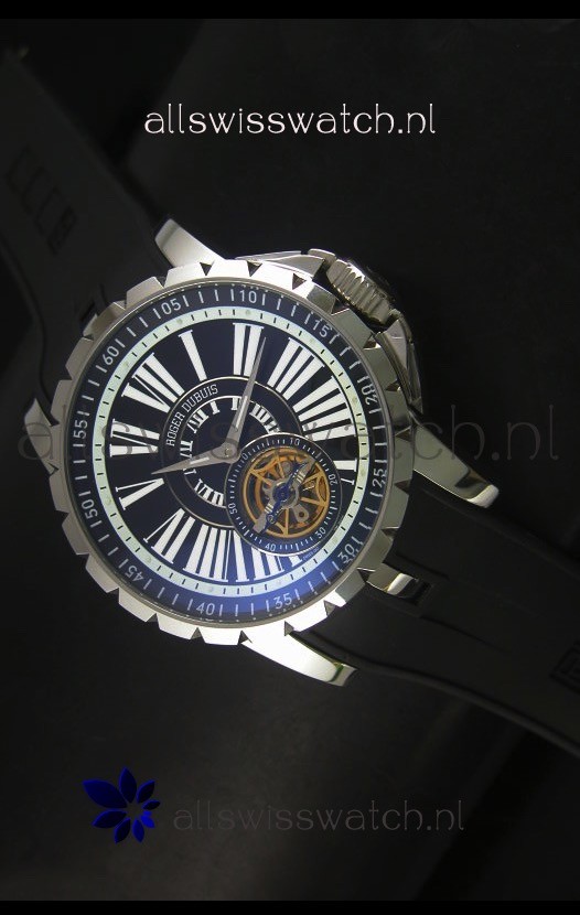 IMG_9085 Roger Dubuis Excalibur Tourbillon Movement - Black Dial Replica 2