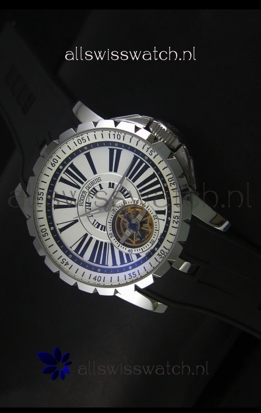 IMG_9085 Roger Dubuis Excalibur Tourbillon Movement - White Dial Replica 2