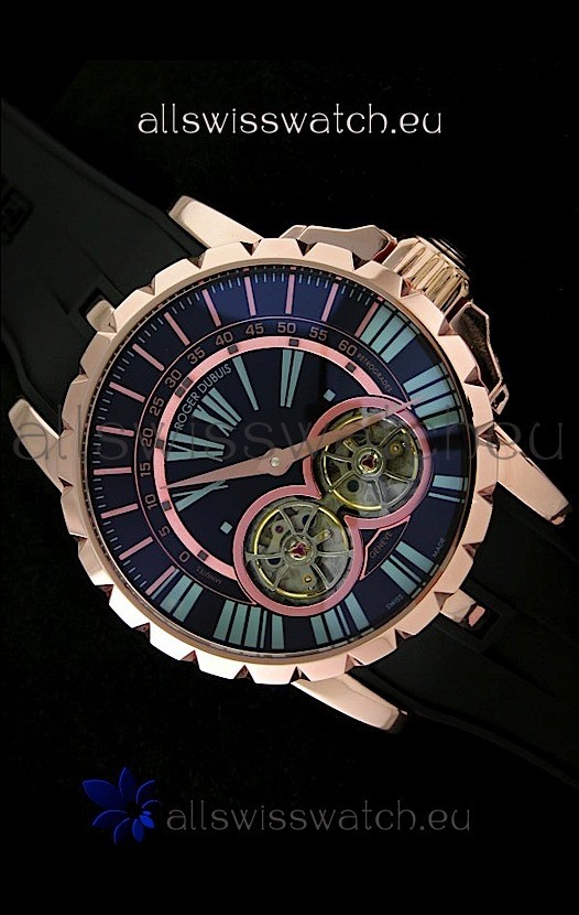 IMG_9085 Roger Dubuis Chronoexcel Automatic Rose Gold in Blue Dial Replica 2