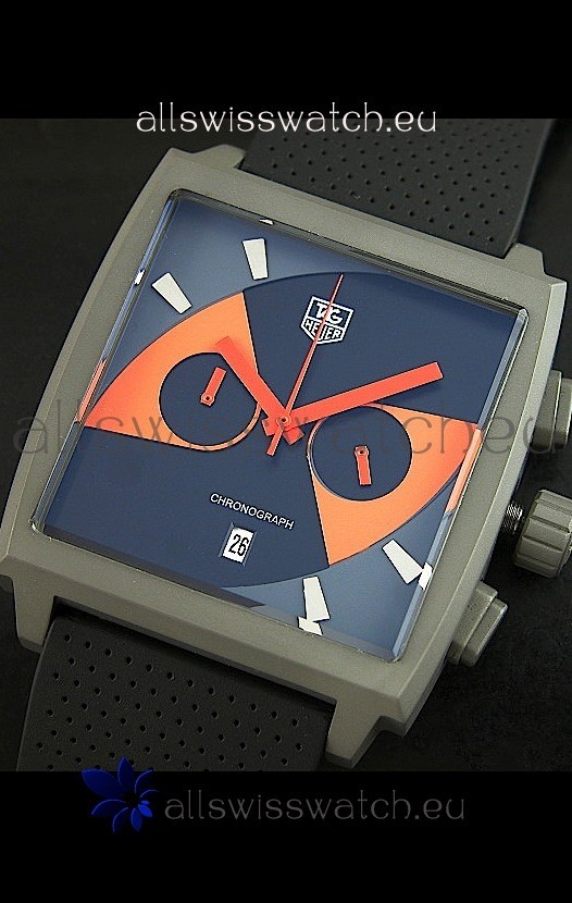 IMG_9085 Tag Heuer Monaco Limited Edition Titanium in Orange Markers Replica 2