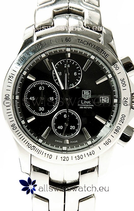 IMG_9085 Tag Heuer Link 200 Meters Quartz in Black Dial Replica 2