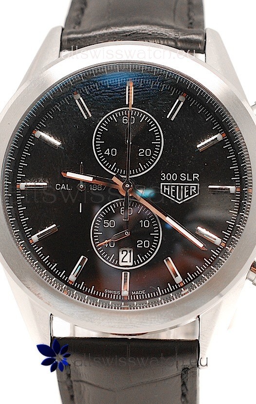 IMG_9085 Tag Heuer Carrera Cal. 1887 Chronograph in Black Strap Replica 2