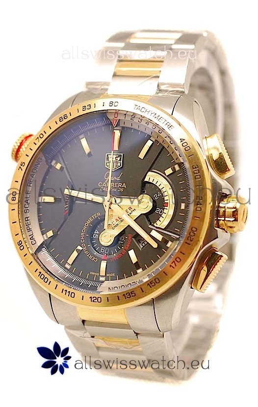 IMG_9085 Tag Heuer Grand Carrera Calibre 36 Two Tone Gold in Black Dial Replica 2