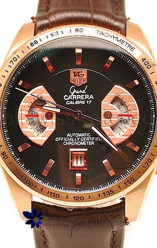 IMG_9085 Tag Heuer Grand Carrera Gold in Black Dial Replica 2