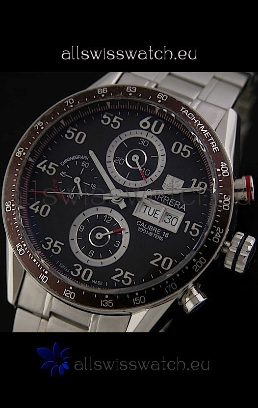 IMG_9085 Tag Heuer Carrera Calibre 16 Japanese in Brown Dial Replica 2