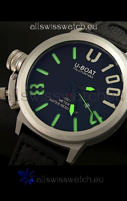 IMG_9085 U Boat U-1001 Edition Drive Automatic Steel in Green Markers Replica 2