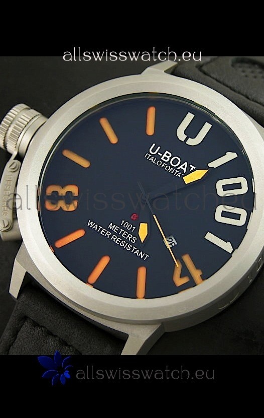 IMG_9085 U Boat U-1001 Edition Drive Automatic Steel in Orange Markers Replica 2
