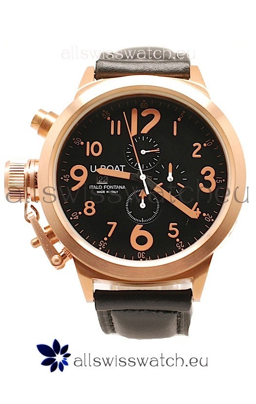IMG_9085 U-Boat Flightdeck Gold in Black Dial Replica 2