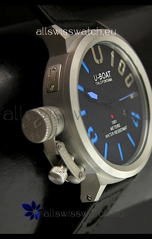 IMG_9085 U Boat U-1001 Edition Drive Automatic Steel in Blue Markers Replica 2
