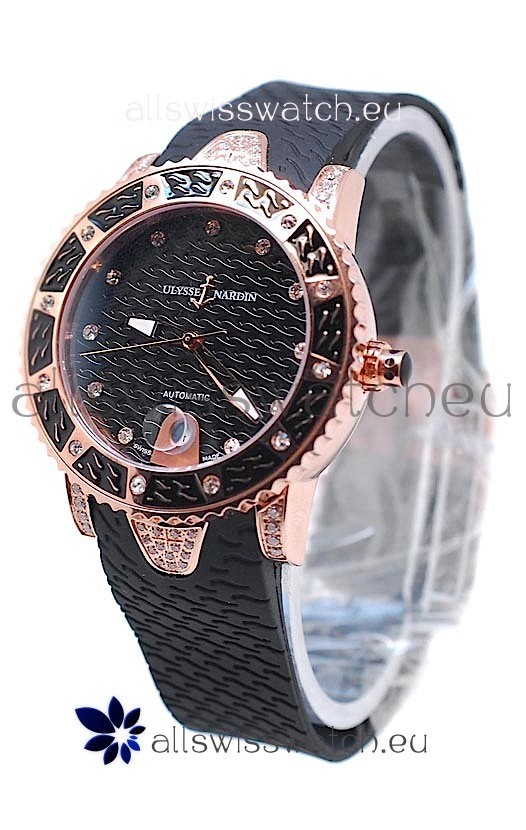 IMG_9085 Ulysse Nardin Diver Pink Gold in Black Dial Replica 2