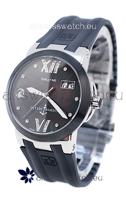 IMG_9085 Ulysse Nardin Executive Dual Time Diamond Black Replica 2