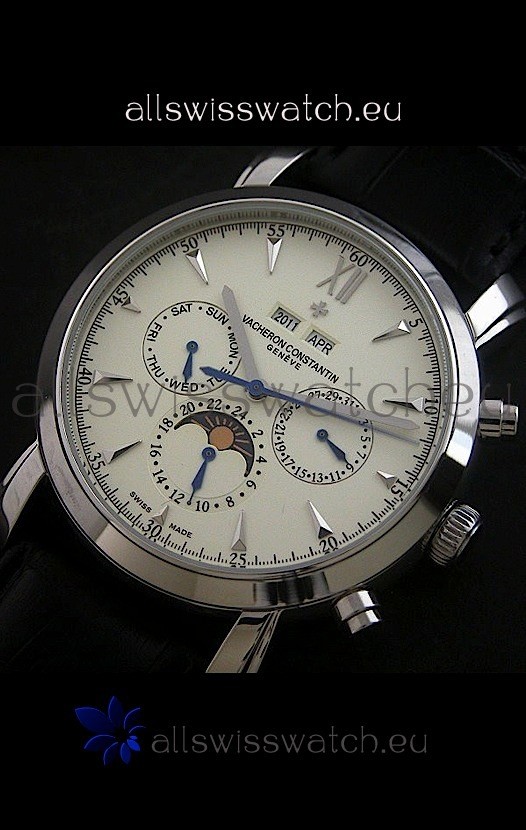 IMG_9085 Vacheron Constantin Perpetual Calendar in White Dial Replica 2