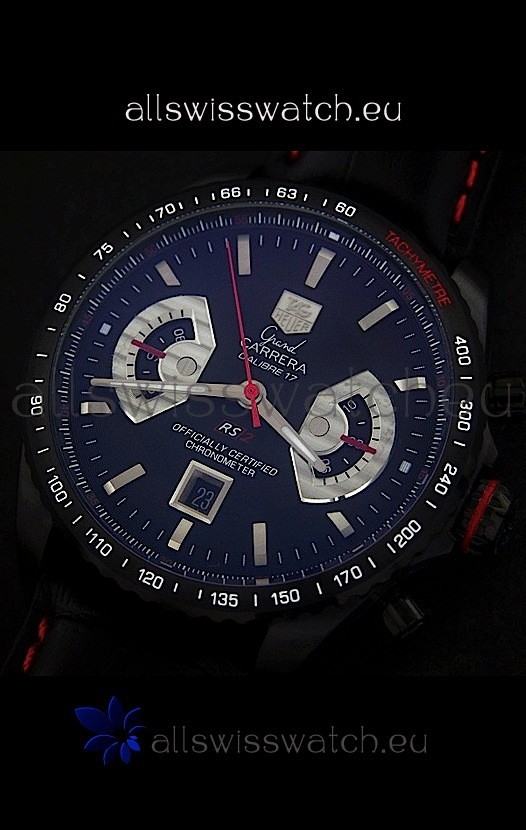 IMG_9085 Tag Heuer Grand Carrera Two Tone in black Dial Replica 2