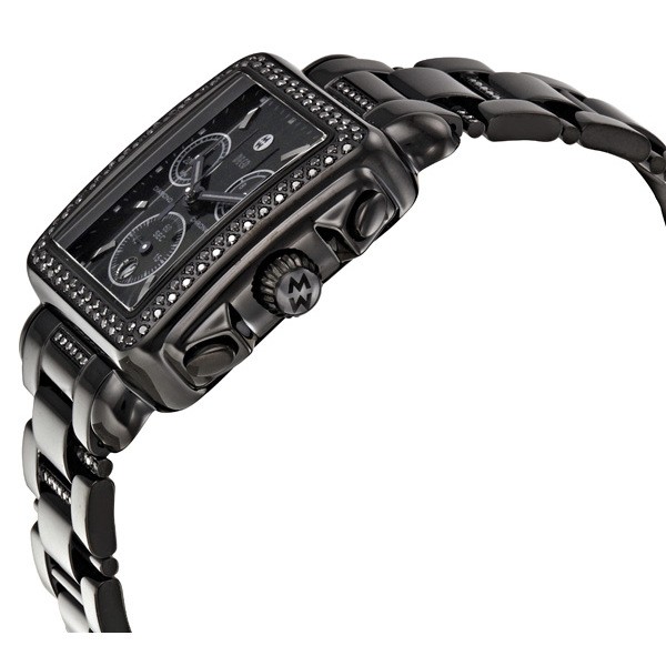 IMG_9085 Michele MWW06A000774 Ladies Quartz Black PVD Steel Case Set with 108 Black Diamonds Replica 2