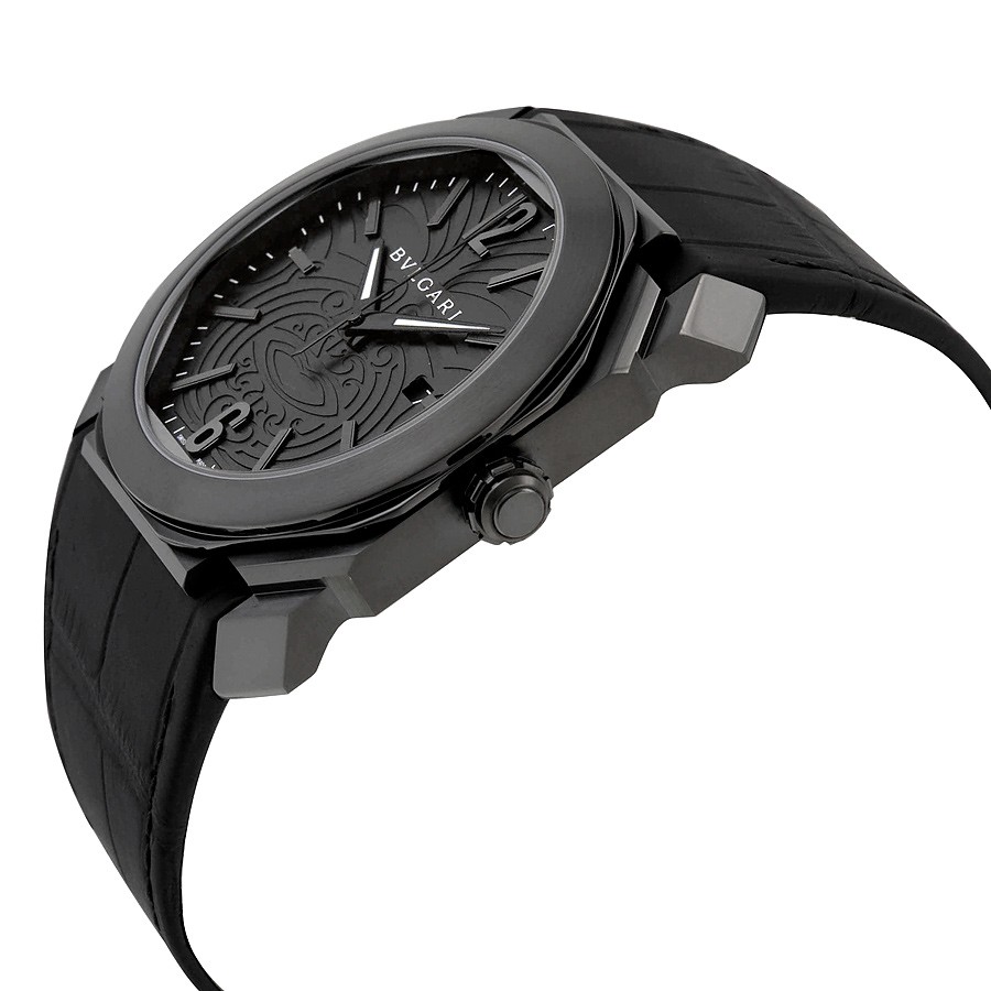 IMG_9085 Bvlgari 102249 Mens Automatic Stainless Steel with Black DLC treatment Replica 2