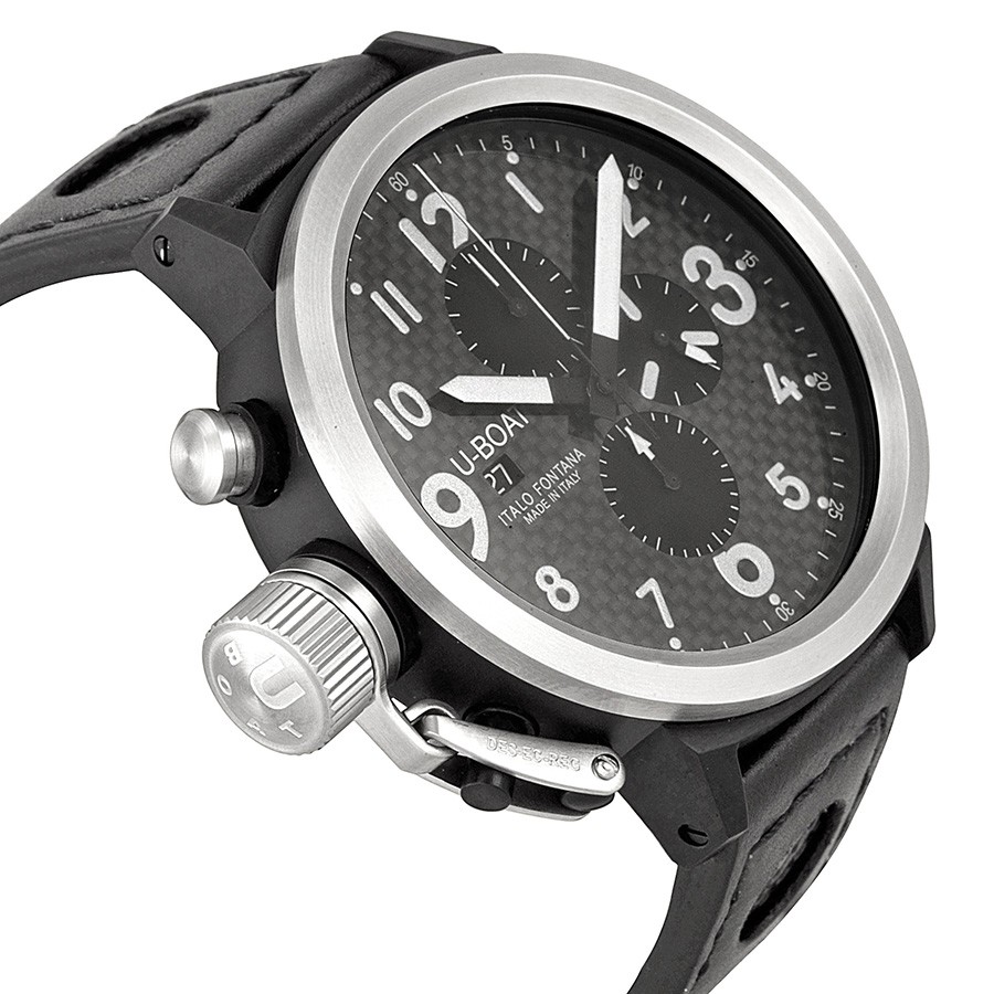 IMG_9085 U-Boat 6120 Flightdeck Mens Automatic Black Ion-Plated Stainless-Steel Replica 2