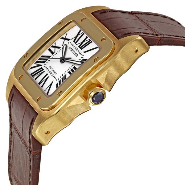 IMG_9085 Cartier W20071Y1 Santos de Cartier Mens Automatic 18kt Yellow Gold Replica 2