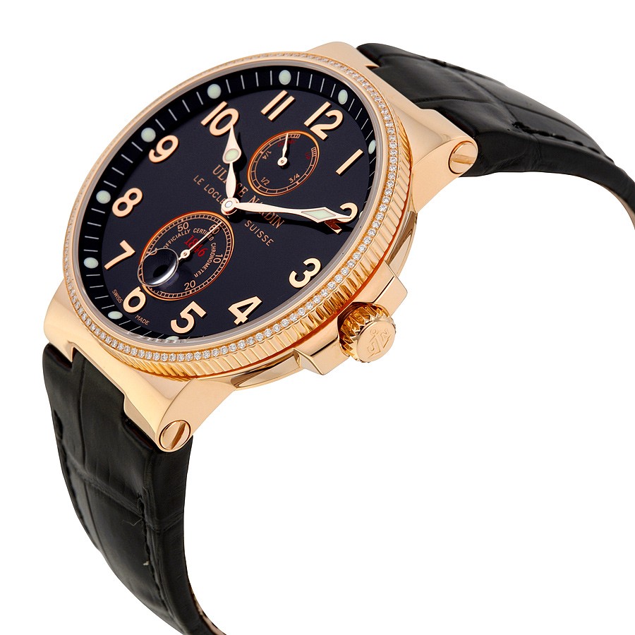 IMG_9085 Ulysse Nardin 266-66-BLACK Maxi Marine Mens Automatic 18kt Rose Gold Replica 2