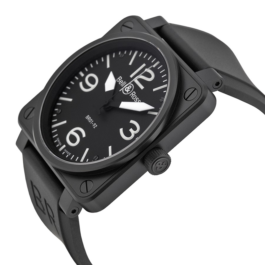 Bell & Ross BR0192-BL-CA Aviation Mens Automatic Matte Black PVD Stainless Steel Replica 2