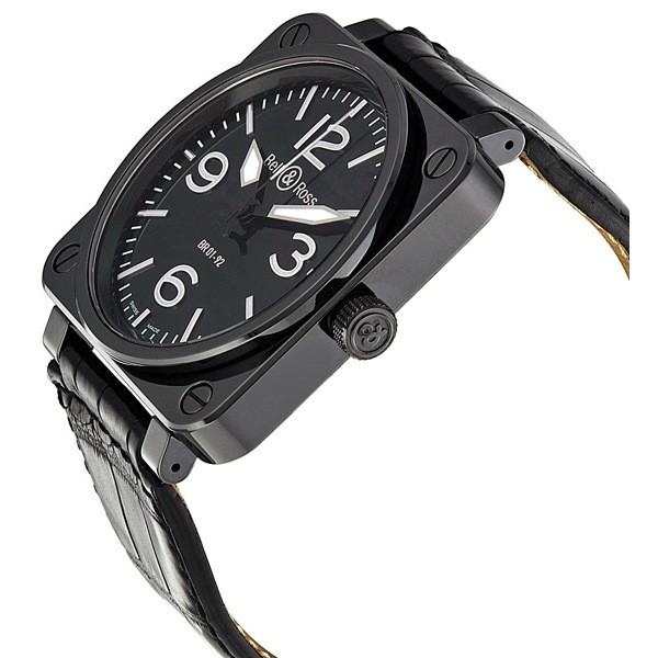 IMG_9085 Bell & Ross BR0192-BL-CER/SCR Aviation Mens Automatic Black Ceramic and Stainless Steel Replica 2