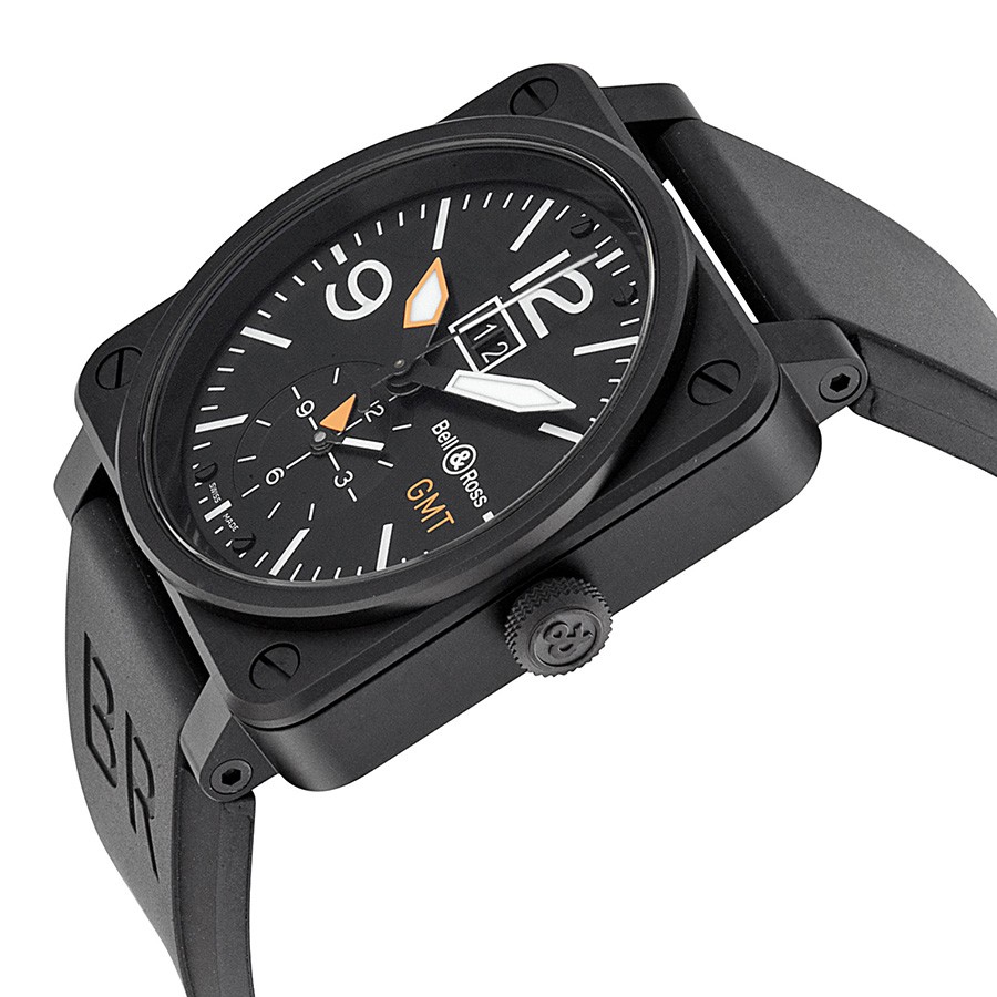 IMG_9085 Bell & Ross BR0351-GMT-CA Aviation Mens Automatic Black PVD Stainless Steel Replica 2