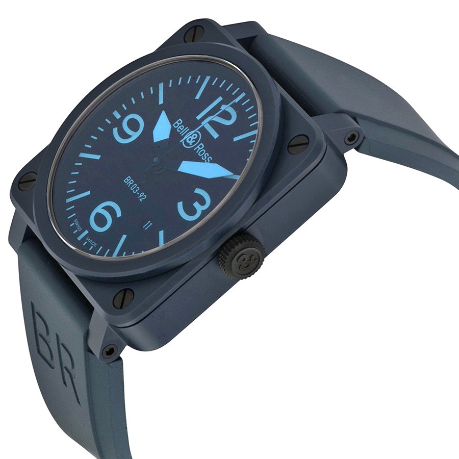 IMG_9085 Bell & Ross BR0392-CERAM-BLUE Aviation Mens Automatic Matte Blue Ceramic Replica 2