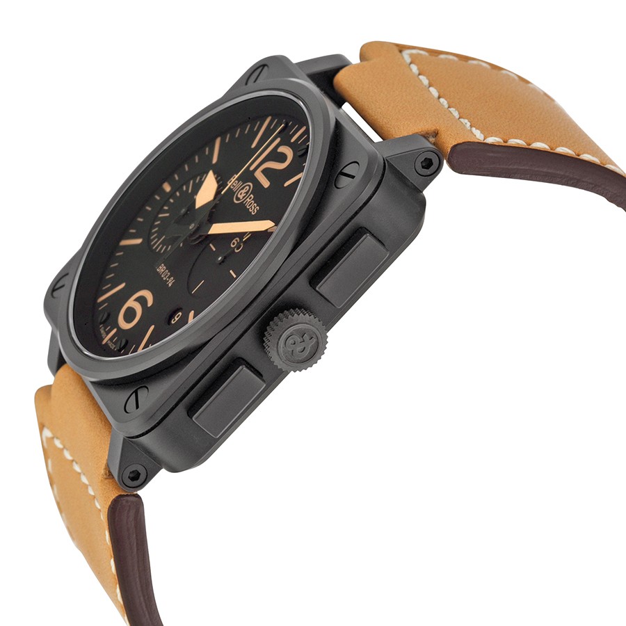 IMG_9085 Bell & Ross BR0394 HERITAGE Aviation Mens Automatic Black Carbon Ion-plated Stainless Steel Replica 2