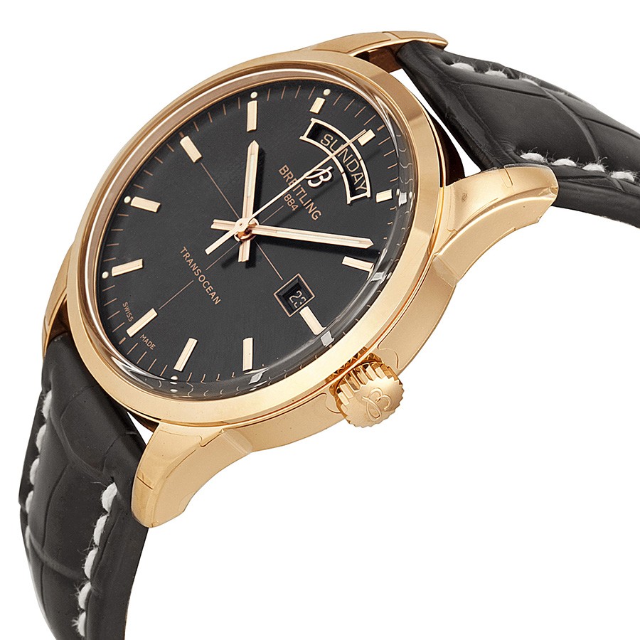IMG_9085 Breitling 6439 Transocean Mens Automatic 18kt Rose Gold Replica 2