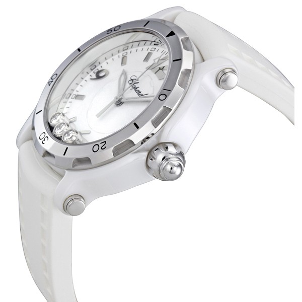 Chopard 288507-9020 Happy Sport Ladies Quartz White Ceramic Replica 2