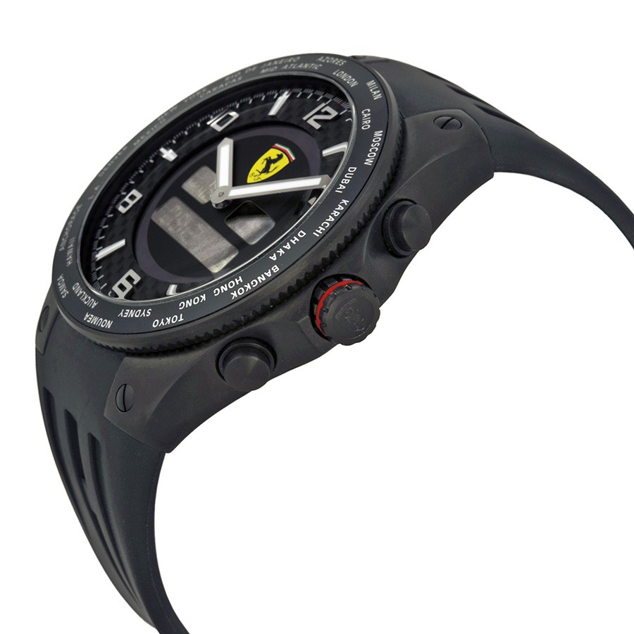 IMG_9085 Ferrari FE-05-IPB-FC World Time Mens Quartz Black PVD Stainless Steel Replica 2