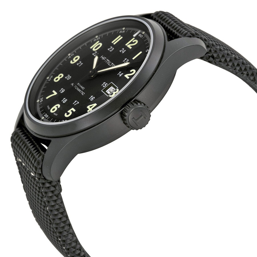 Hamilton H70575733 Khaki Field Mens Automatic Black PVD Titanium Replica 2