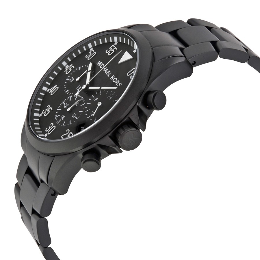 Michael Kors MK8414 Gage Mens Quartz Black Ion-plated Stainless Steel Replica 2