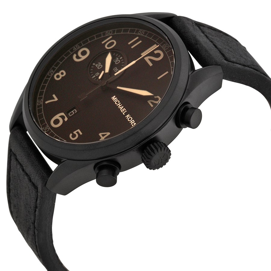 Michael Kors MK7069 Hangar Mens Quartz Black Ion-plated Stainless Steel Replica 2