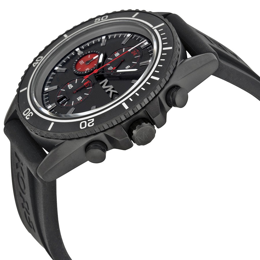 IMG_9085 Michael Kors MK8377 JetMaster Mens Quartz Black Ion-plated Stainless Steel Replica 2