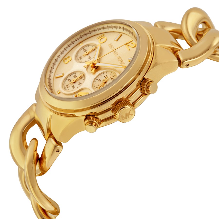 IMG_9085 Michael Kors MK3131 Runway Ladies Quartz Gold-tone Stainless Steel Replica 2