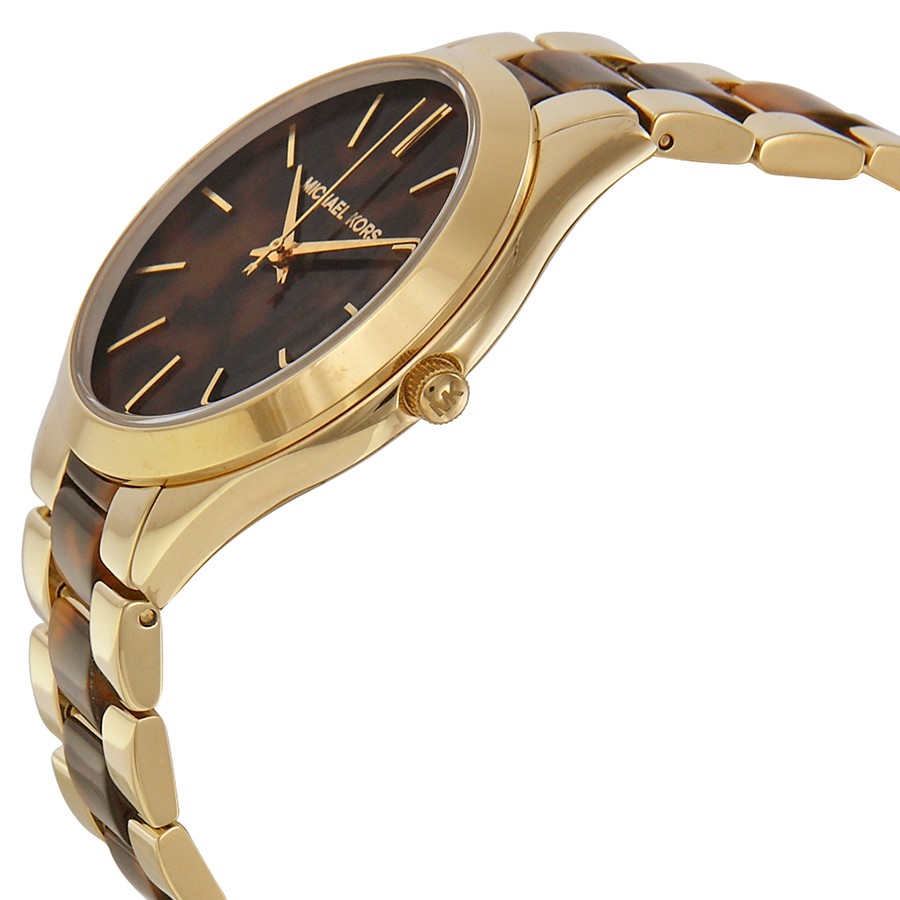 IMG_9085 Michael Kors MK4284 Runway Ladies Quartz Gold-tone Stainless Steel Replica 2