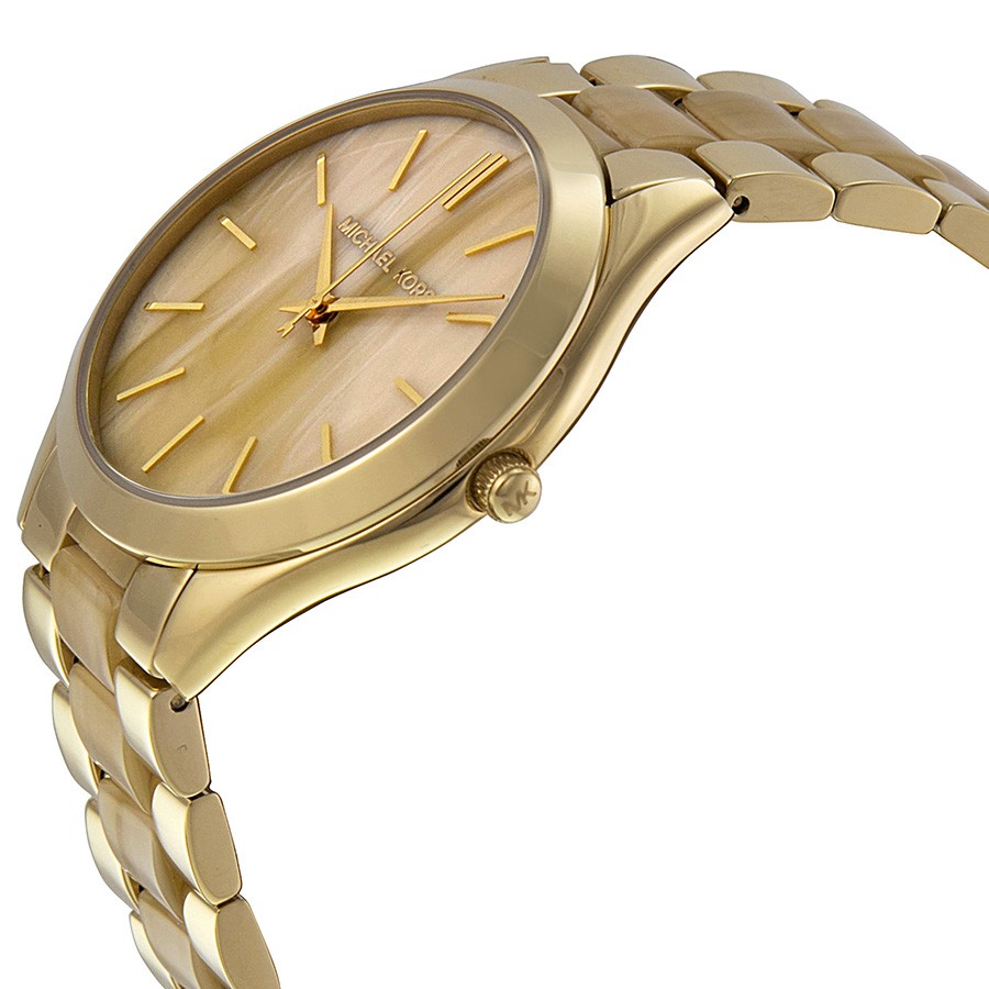 IMG_9085 Michael Kors MK4285 Runway Ladies Quartz Gold-tone Stainless Steel Replica 2