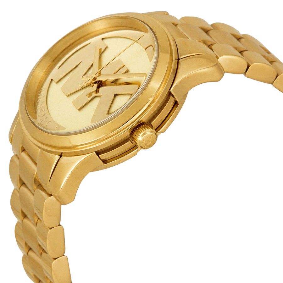 IMG_9085 Michael Kors MK5786 Runway Ladies Quartz Gold-tone Stainless Steel Replica 2