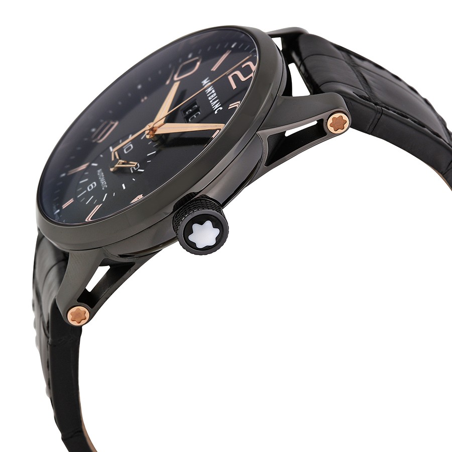 IMG_9085 Montblanc 106066 Mens Automatic Black PVD Stainless Steel Replica 2